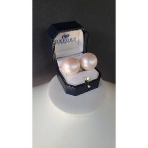 Iridescent Pink Dome Clip-on Earrings